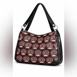 Folter Sugar Skull Shoulder Bag Gothic Rockabilly Black Red Purse